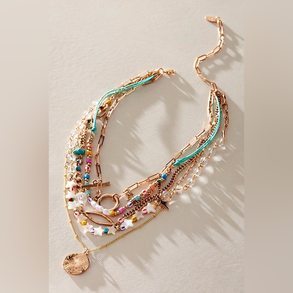 NWOT Multicolor Layered Necklace Set - Picture 2 of 3
